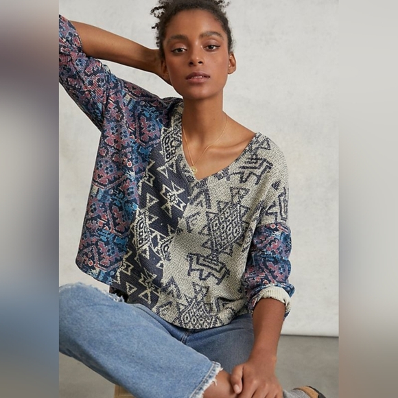 Anthropologie Sweaters - Pilcro x Anthropologie Moira Pullover Blue Motif